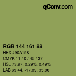 Farbcode: RGB 144 161 88 | qconv.com