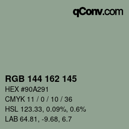 Código de color: RGB 144 162 145 | qconv.com