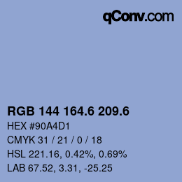 カラーコード: RGB 144 164.6 209.6 | qconv.com