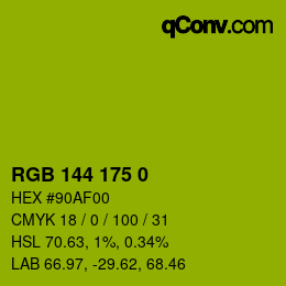 Color code: RGB 144 175 0 | qconv.com