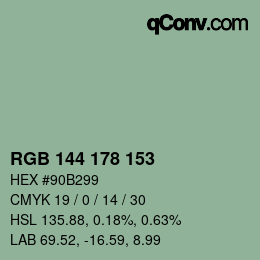 Farbcode: RGB 144 178 153 | qconv.com