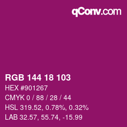 カラーコード: RGB 144 18 103 | qconv.com