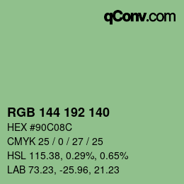 Farbcode: RGB 144 192 140 | qconv.com