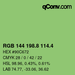 カラーコード: RGB 144 198.8 114.4 | qconv.com