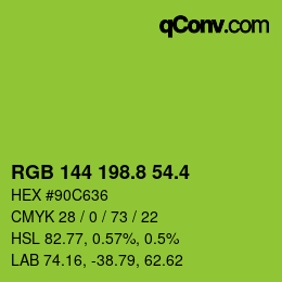カラーコード: RGB 144 198.8 54.4 | qconv.com