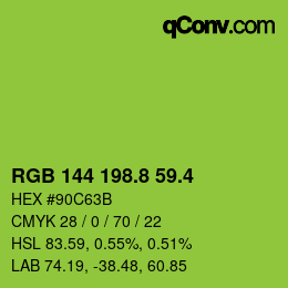 カラーコード: RGB 144 198.8 59.4 | qconv.com