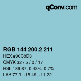 カラーコード: RGB 144 200.2 211 | qconv.com