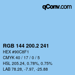 Color code: RGB 144 200.2 241 | qconv.com
