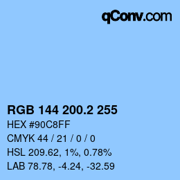 カラーコード: RGB 144 200.2 255 | qconv.com