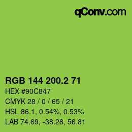 カラーコード: RGB 144 200.2 71 | qconv.com