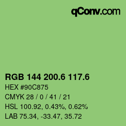 カラーコード: RGB 144 200.6 117.6 | qconv.com