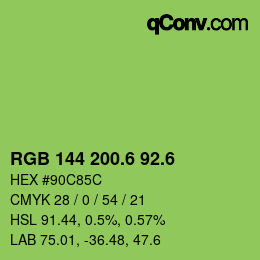 カラーコード: RGB 144 200.6 92.6 | qconv.com