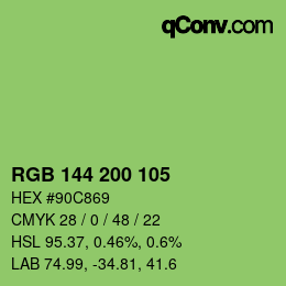 Farbcode: RGB 144 200 105 | qconv.com