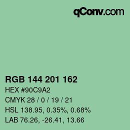 Color code: RGB 144 201 162 | qconv.com
