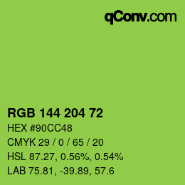カラーコード: RGB 144 204 72 | qconv.com