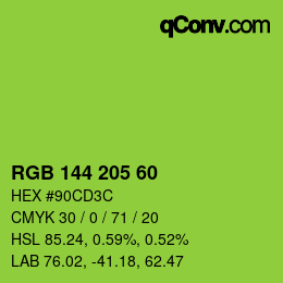 カラーコード: RGB 144 205 60 | qconv.com