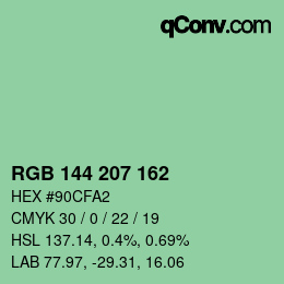 Color code: RGB 144 207 162 | qconv.com