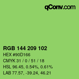 颜色代码: RGB 144 209 102 | qconv.com