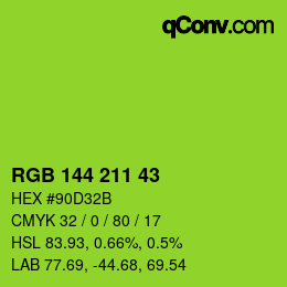 カラーコード: RGB 144 211 43 | qconv.com