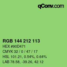 カラーコード: RGB 144 212 113 | qconv.com