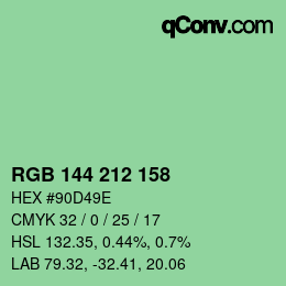 Color code: RGB 144 212 158 | qconv.com
