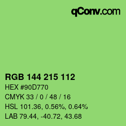 Farbcode: RGB 144 215 112 | qconv.com