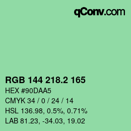 カラーコード: RGB 144 218.2 165 | qconv.com