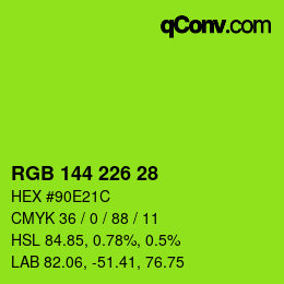 Color code: RGB 144 226 28 | qconv.com