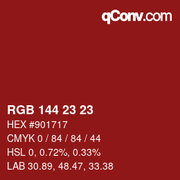 カラーコード: RGB 144 23 23 | qconv.com