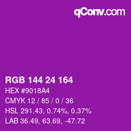 Color code: RGB 144 24 164 | qconv.com