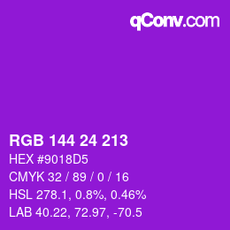 カラーコード: RGB 144 24 213 | qconv.com