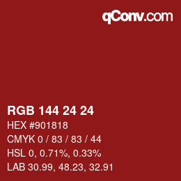 Color code: RGB 144 24 24 | qconv.com