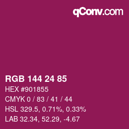 Color code: RGB 144 24 85 | qconv.com