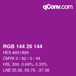 Color code: RGB 144 26 144 | qconv.com