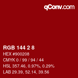 カラーコード: RGB 144 2 8 | qconv.com