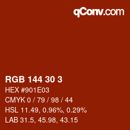 Color code: RGB 144 30 3 | qconv.com