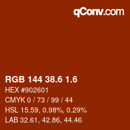 カラーコード: RGB 144 38.6 1.6 | qconv.com