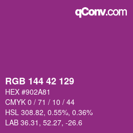カラーコード: RGB 144 42 129 | qconv.com
