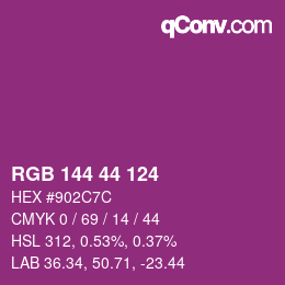 Farbcode: RGB 144 44 124 | qconv.com