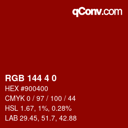 Color code: RGB 144 4 0 | qconv.com