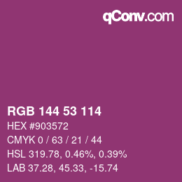 カラーコード: RGB 144 53 114 | qconv.com