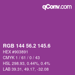カラーコード: RGB 144 56.2 145.6 | qconv.com
