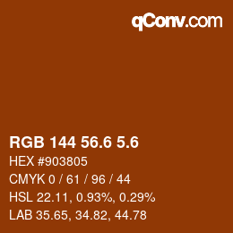 カラーコード: RGB 144 56.6 5.6 | qconv.com