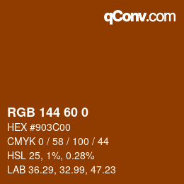 颜色代码: RGB 144 60 0 | qconv.com