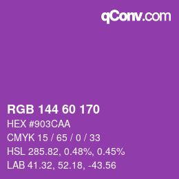 カラーコード: RGB 144 60 170 | qconv.com