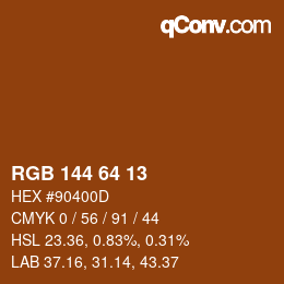 カラーコード: RGB 144 64 13 | qconv.com