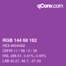 Farbcode: RGB 144 68 162 | qconv.com