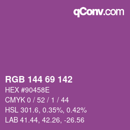 Color code: RGB 144 69 142 | qconv.com