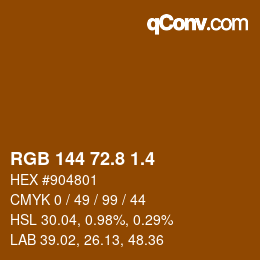 カラーコード: RGB 144 72.8 1.4 | qconv.com