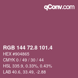 カラーコード: RGB 144 72.8 101.4 | qconv.com
